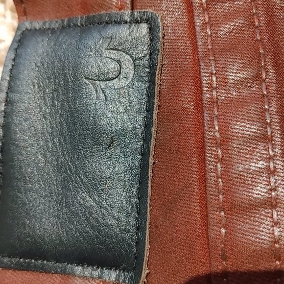 True Religion Wet Look Women's Sz 28 Skinny Jeans Rust Brown Color Pre-owned - Picture 6 of 7